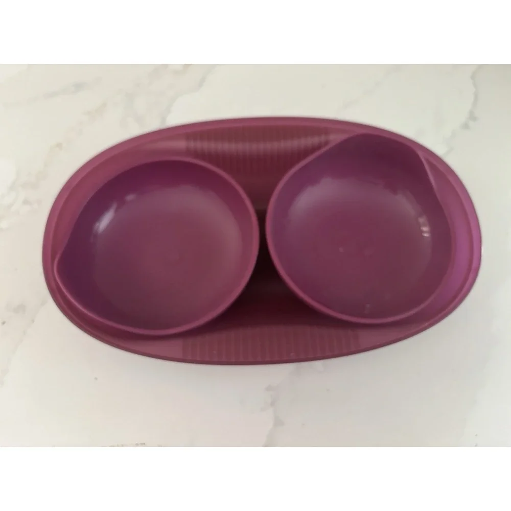 Tupperware Breakfast Maker Microwave Egg Omelet Cooker Purple Inserts 6996